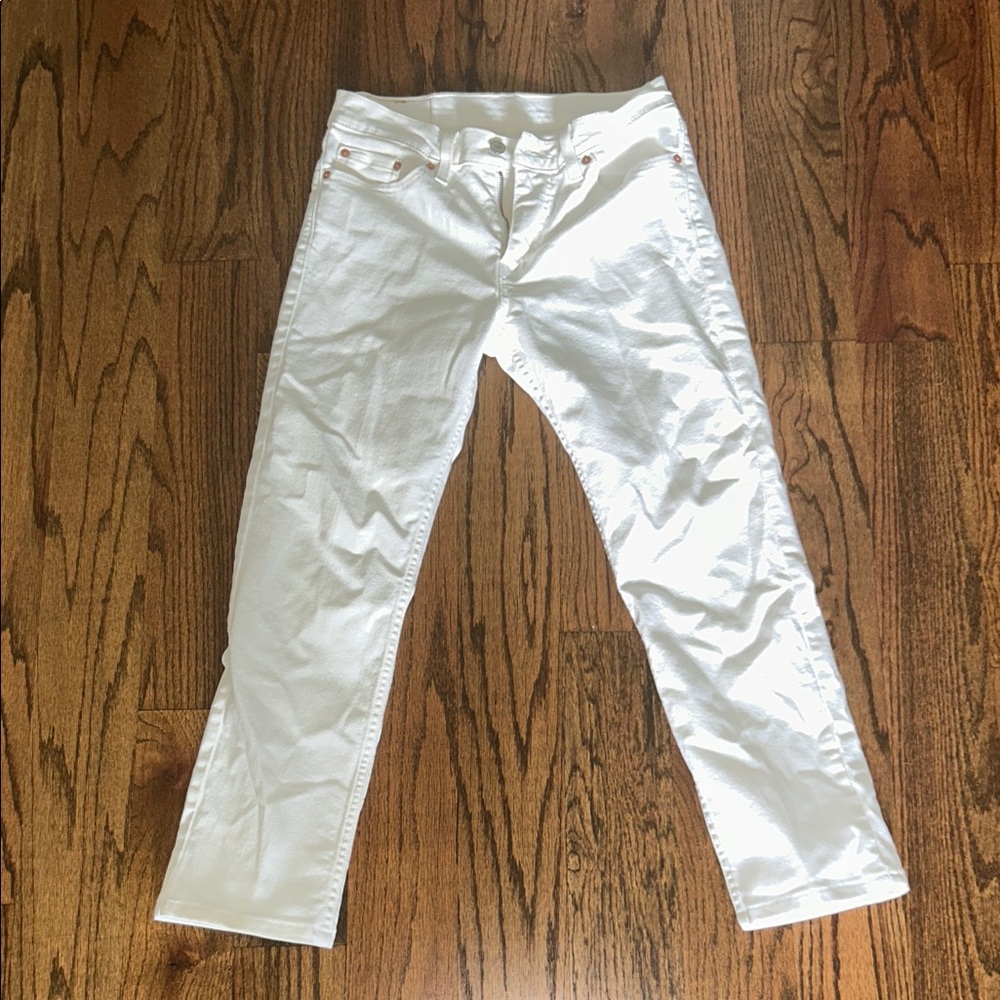 Levi's Men's White Slim Straight Jeans
